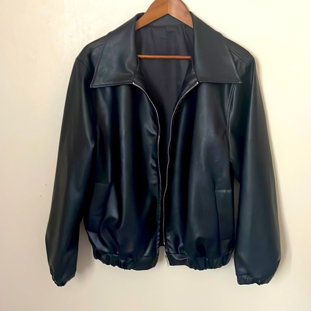 faux-leather jacket